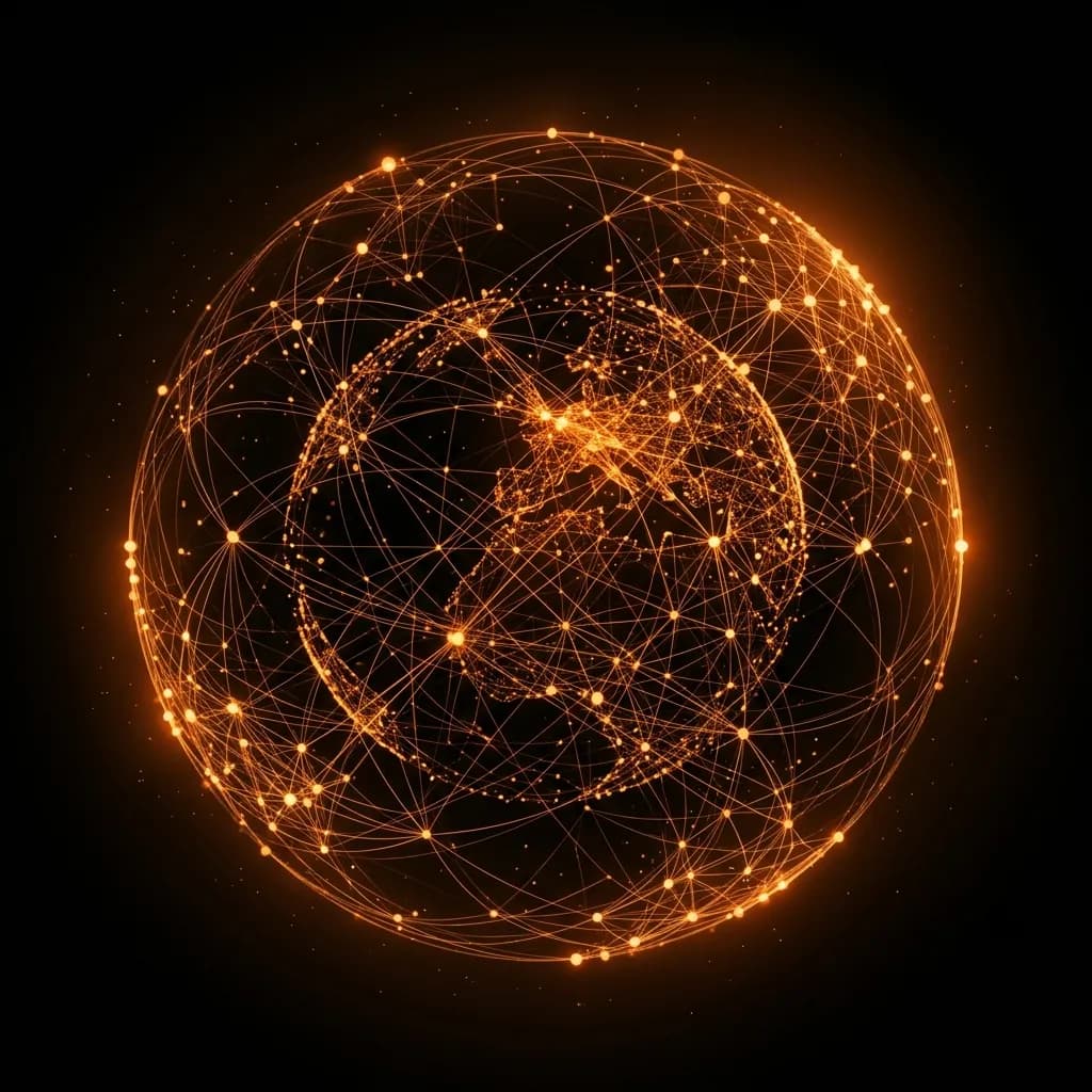 Smartiflix global streaming network node map showing Tier-1 cluster connections worldwide