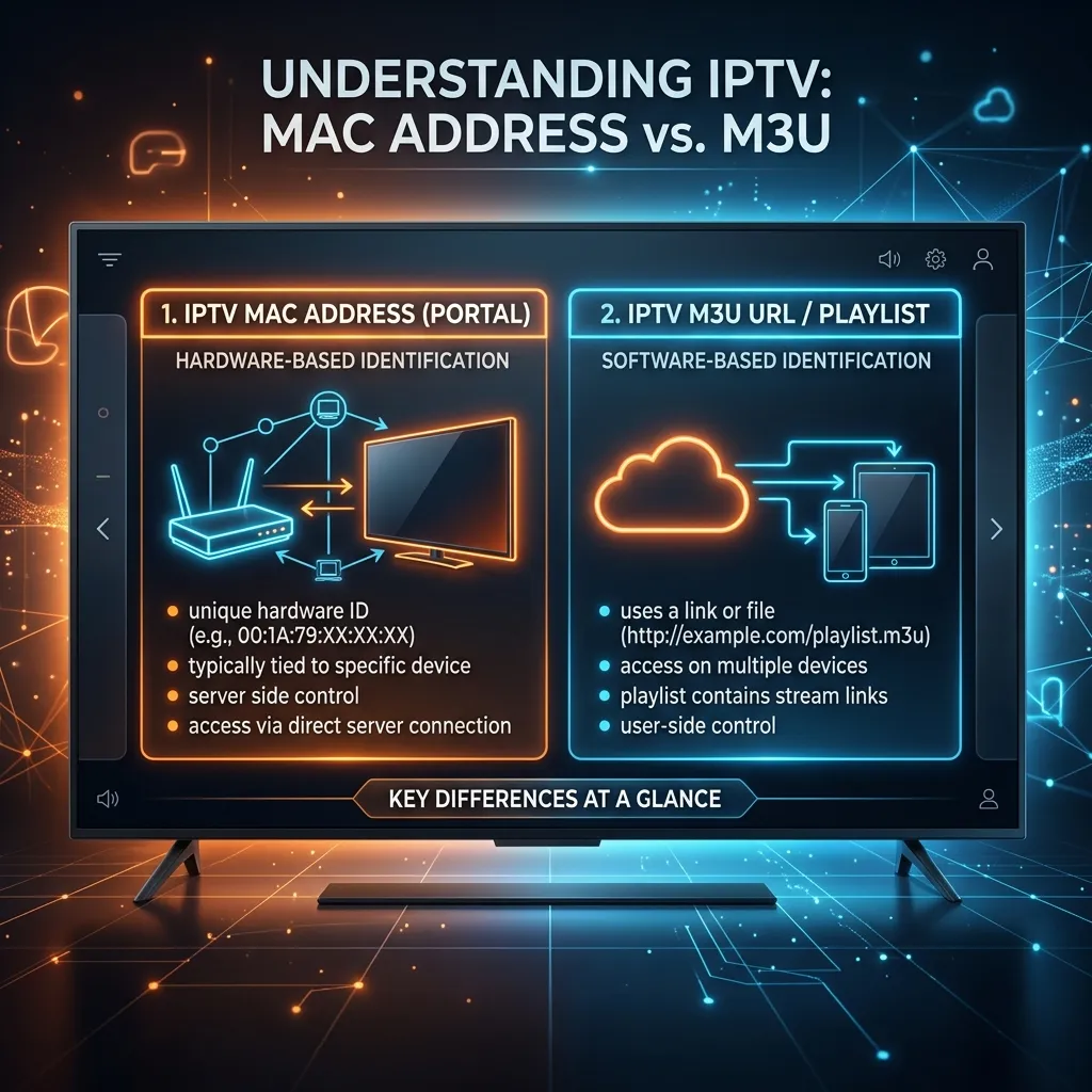 IPTV MAC Address vs M3U Playlists: Key Differences Explained